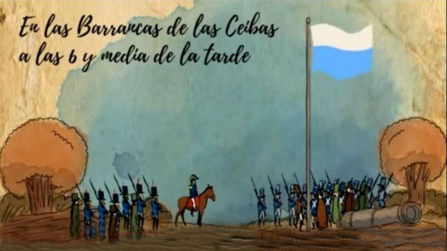 Un video animado recrea el paso de Belgrano por Rosario 